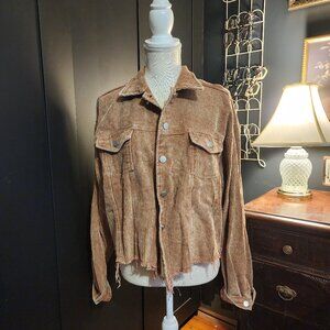 Corduroy frayed jacket